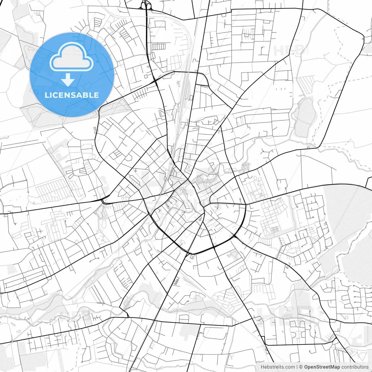 Vector PDF map of Neumunster, Germany
