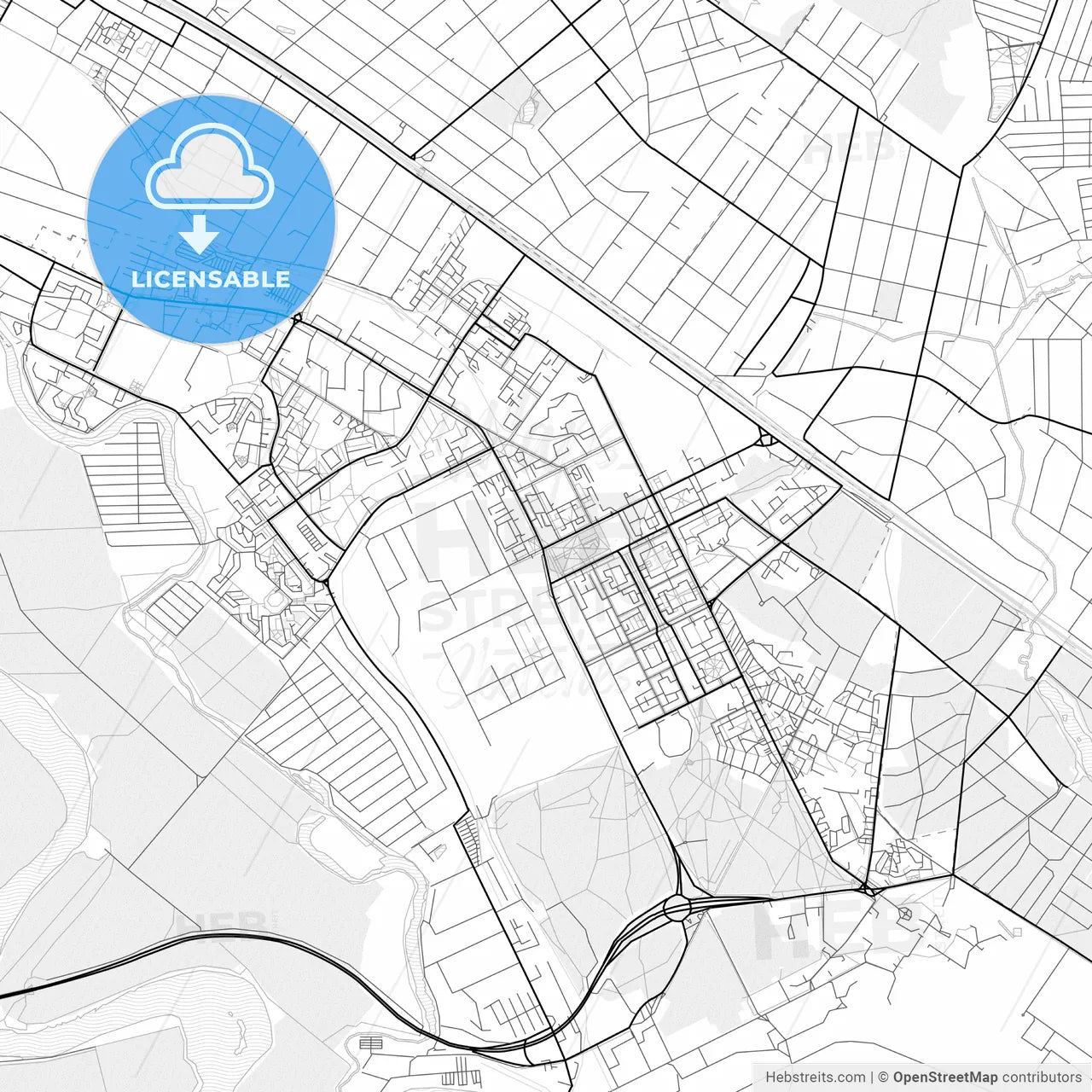 Vector PDF map of Zhukovsky, Russia