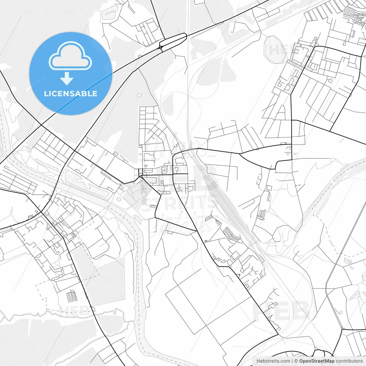 Vector PDF map of Voskresensk, Russia
