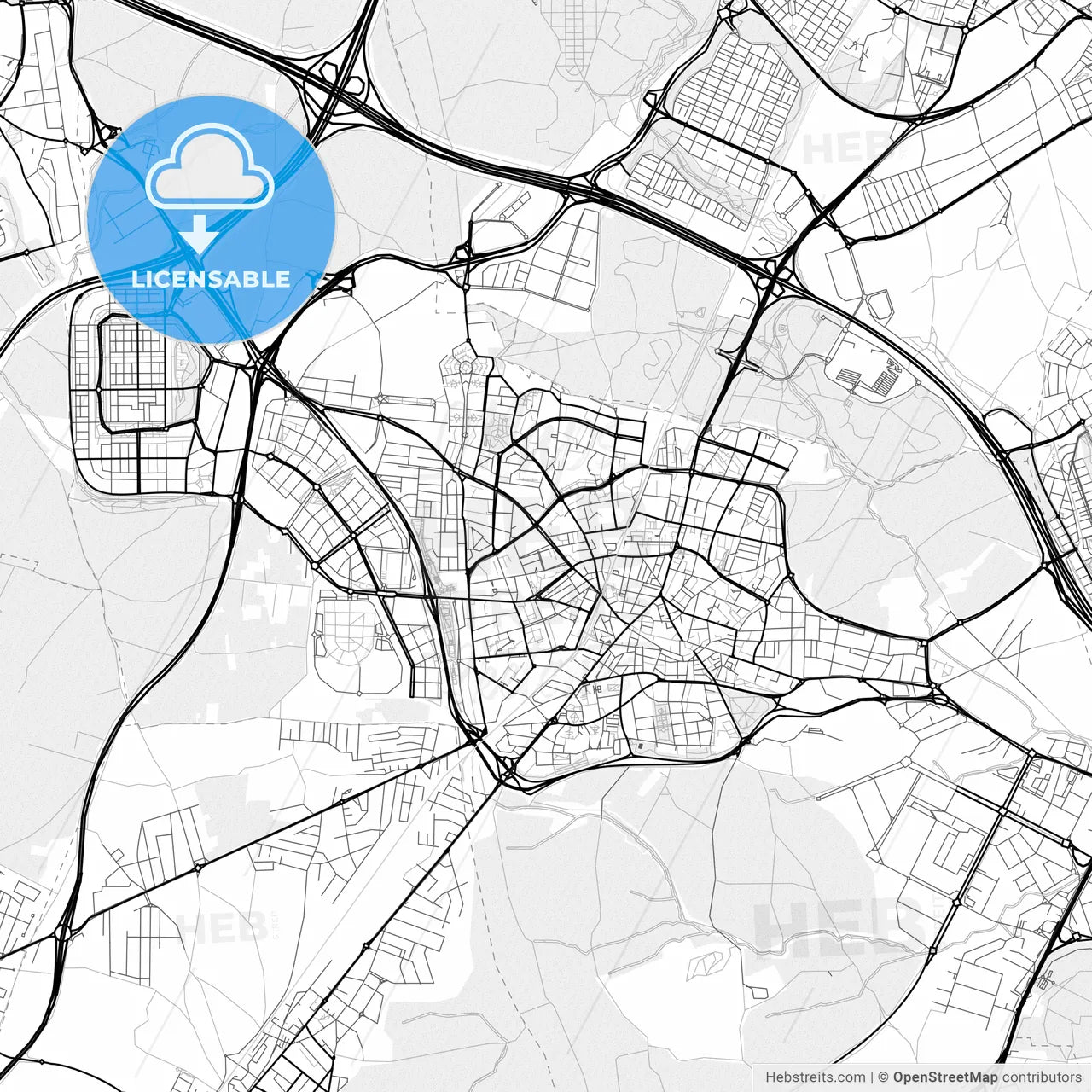 Vector PDF map of Fuenlabrada, Spain