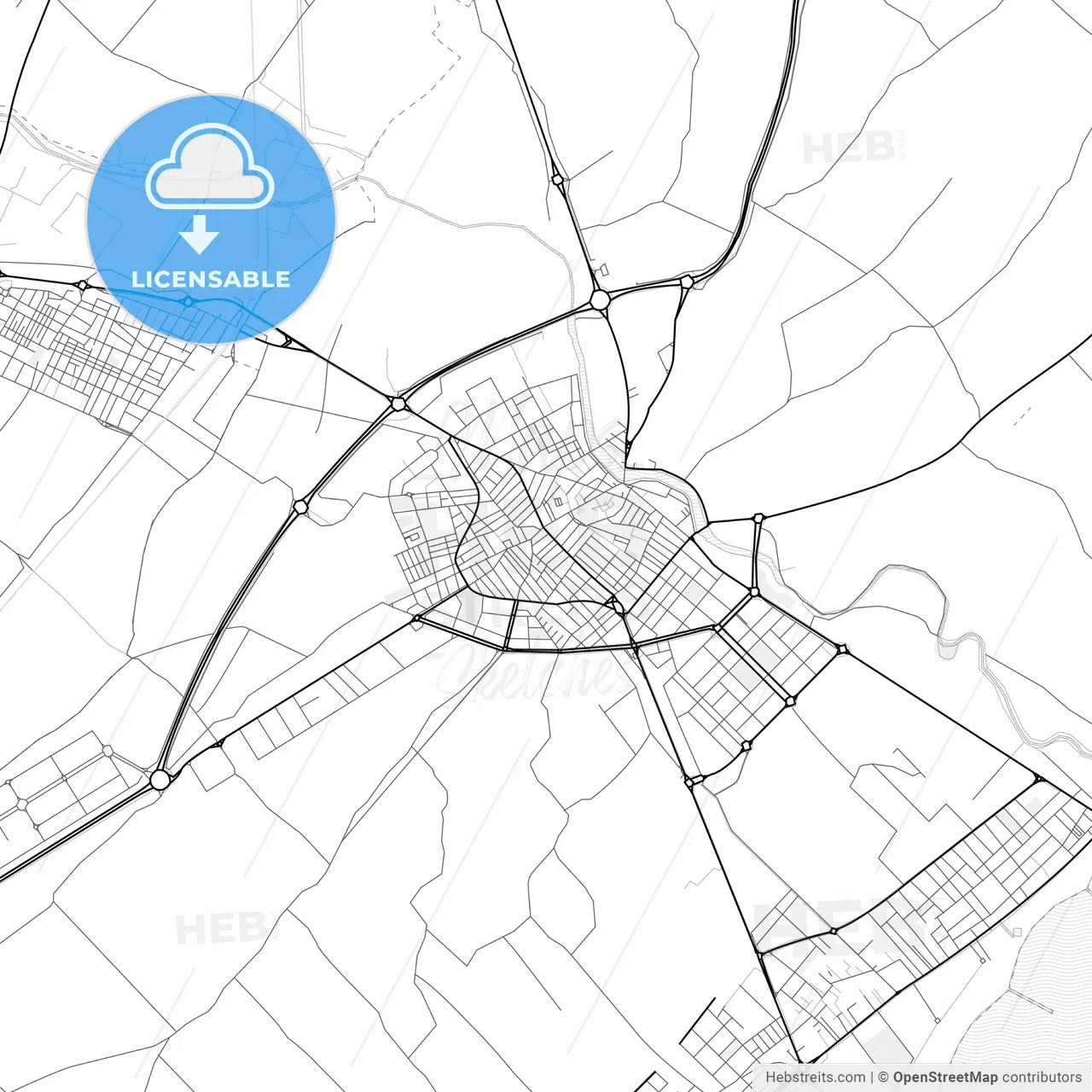 Vector PDF map of Burriana, Spain
