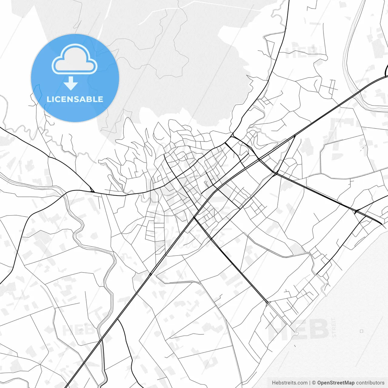 Vector PDF map of Anamur, Turkey