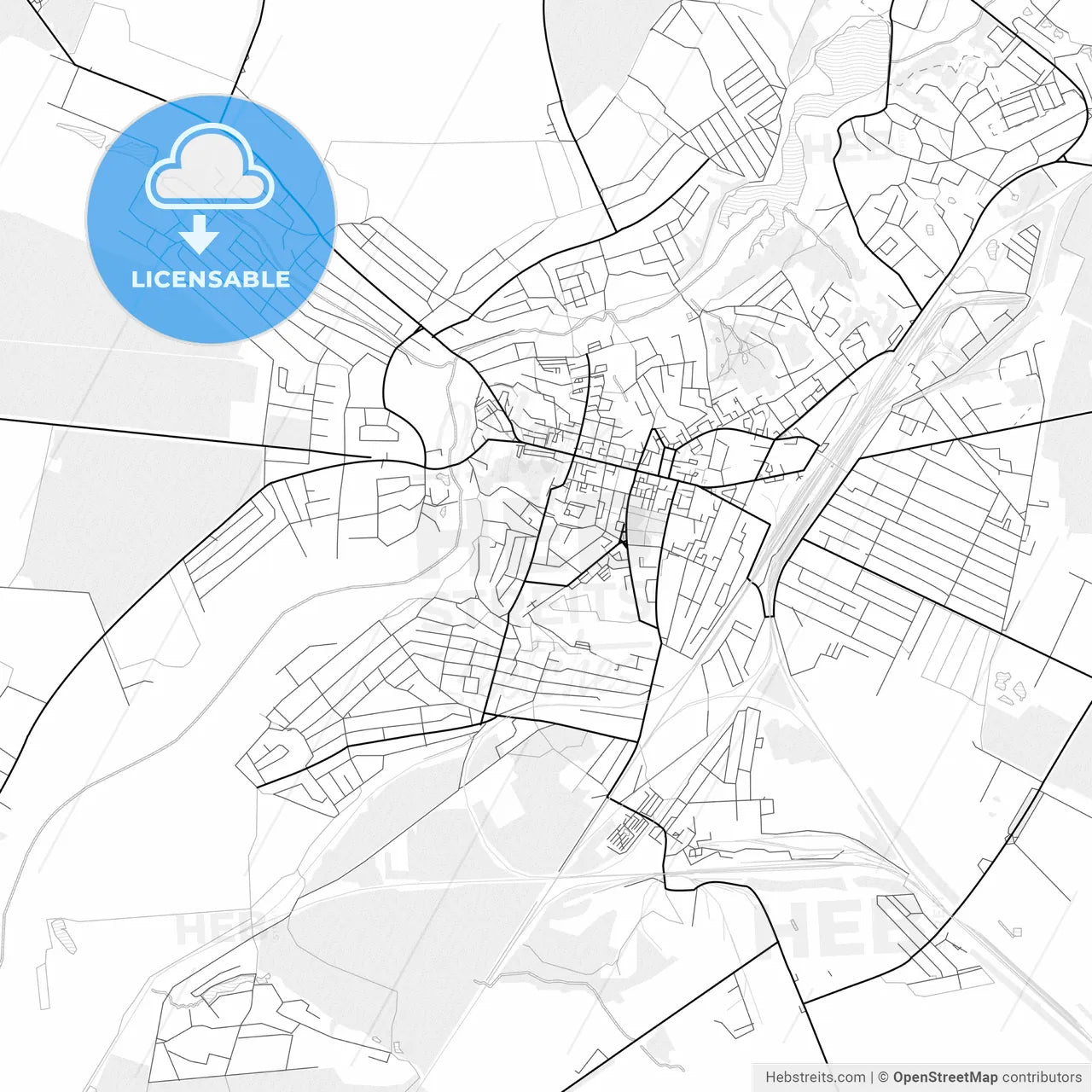 Vector PDF map of Fastiv, Ukraine