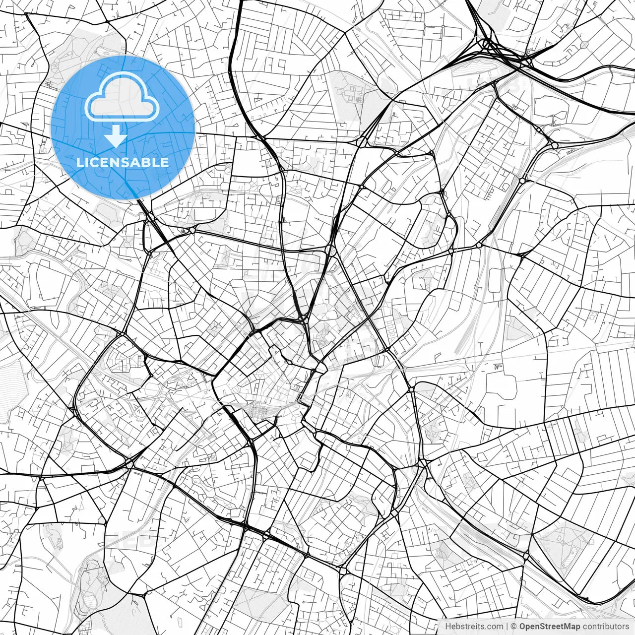 Vector PDF map of Birmingham, England