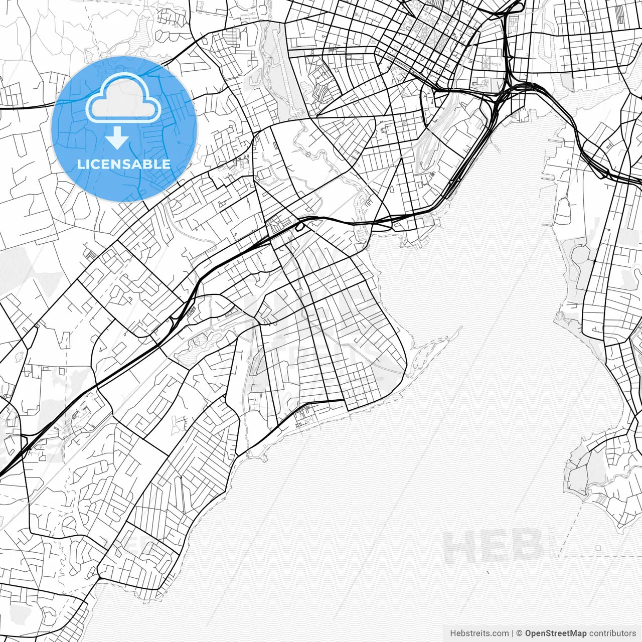 Vector PDF map of West Haven, Connecticut, United States