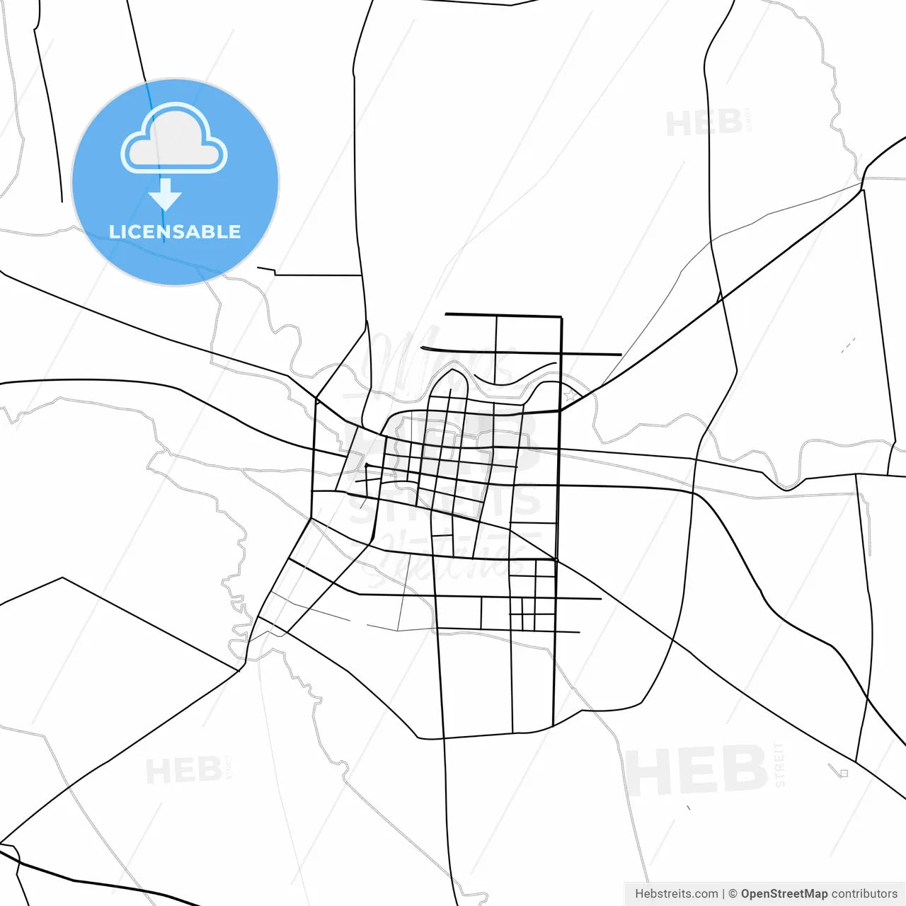 Vector PDF map of Dengzhou, China