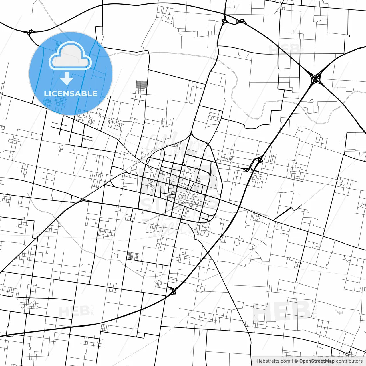 Vector PDF map of Dingzhou, China