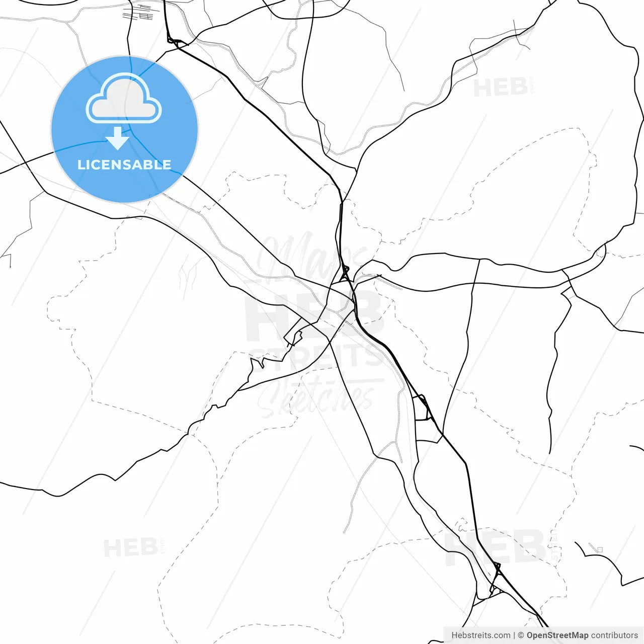 Vector PDF map of Benxi, China