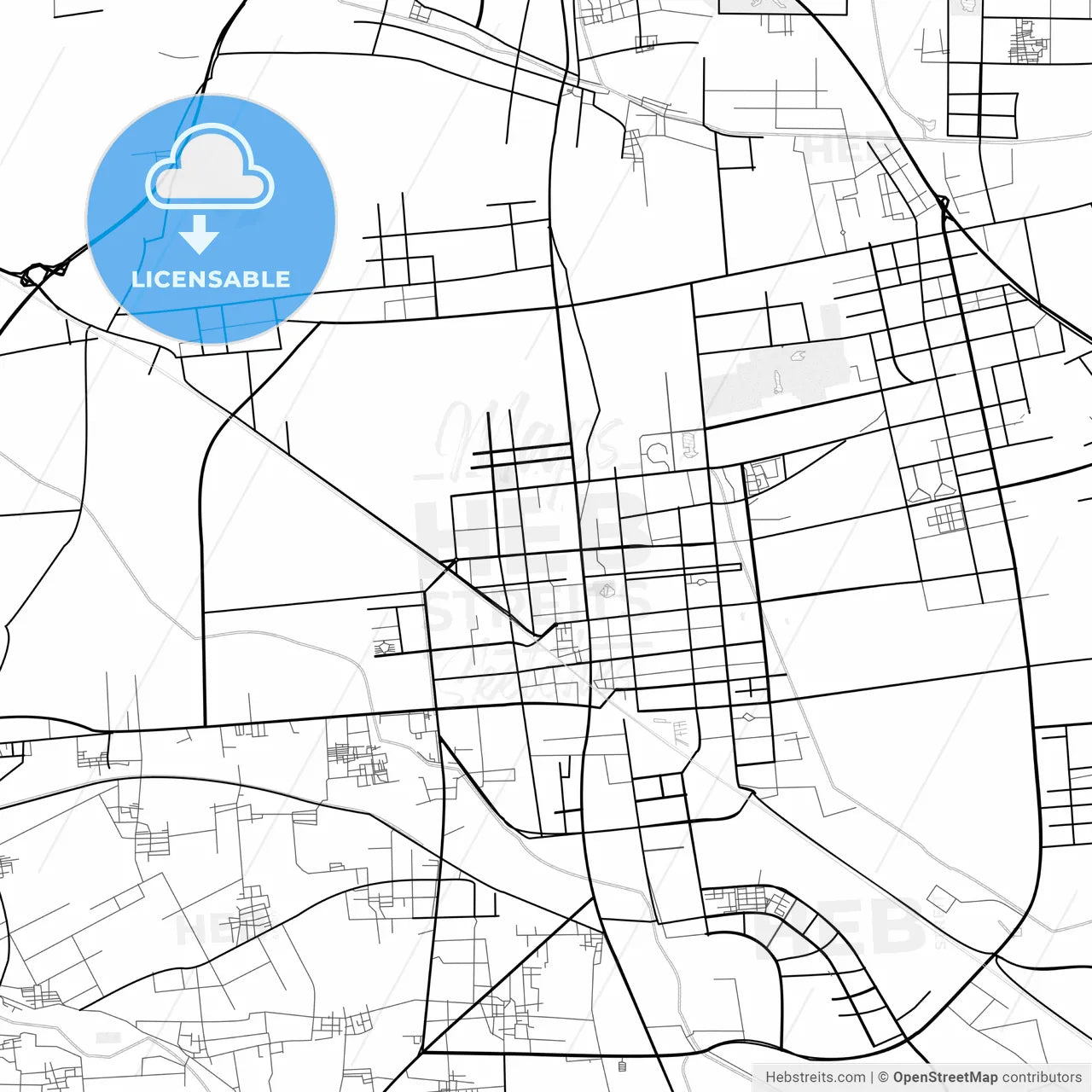 Vector PDF map of Langfang, China