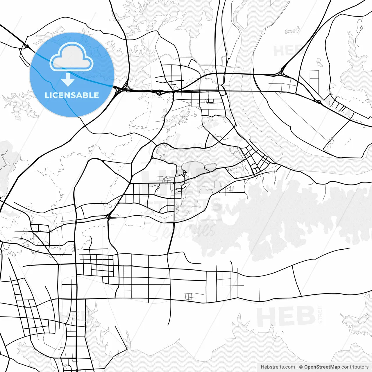 Vector PDF map of Huangshi, China