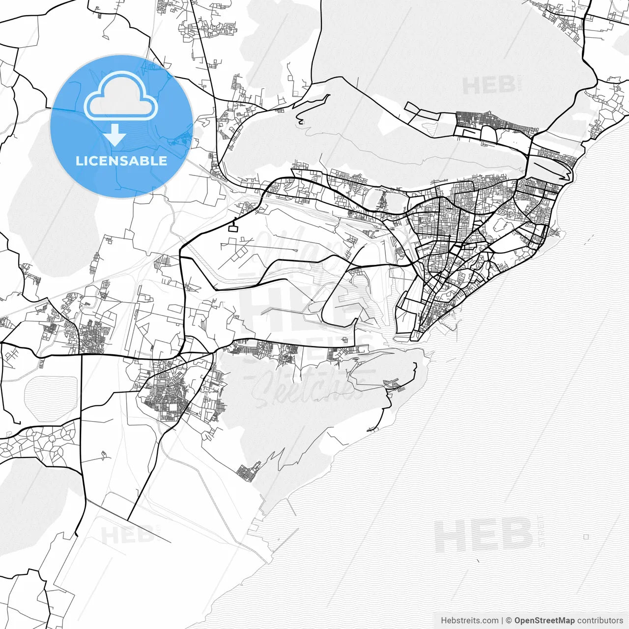 Vector PDF map of Visakhapatnam, India