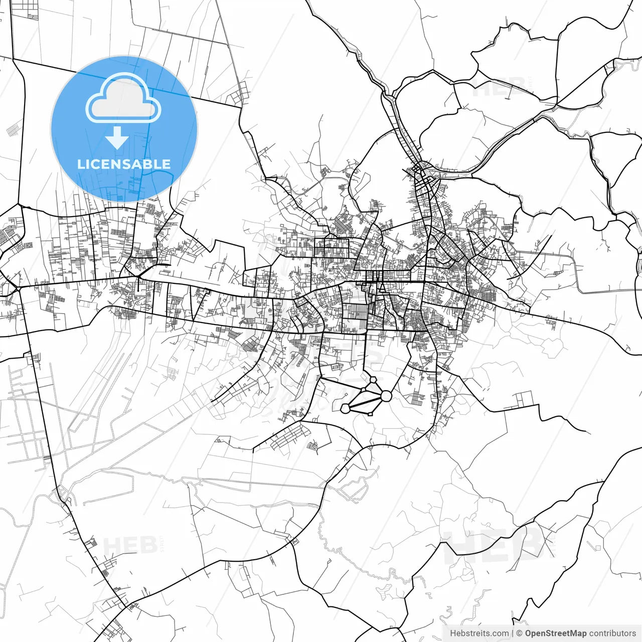 Vector PDF map of Banjarbaru, Indonesia