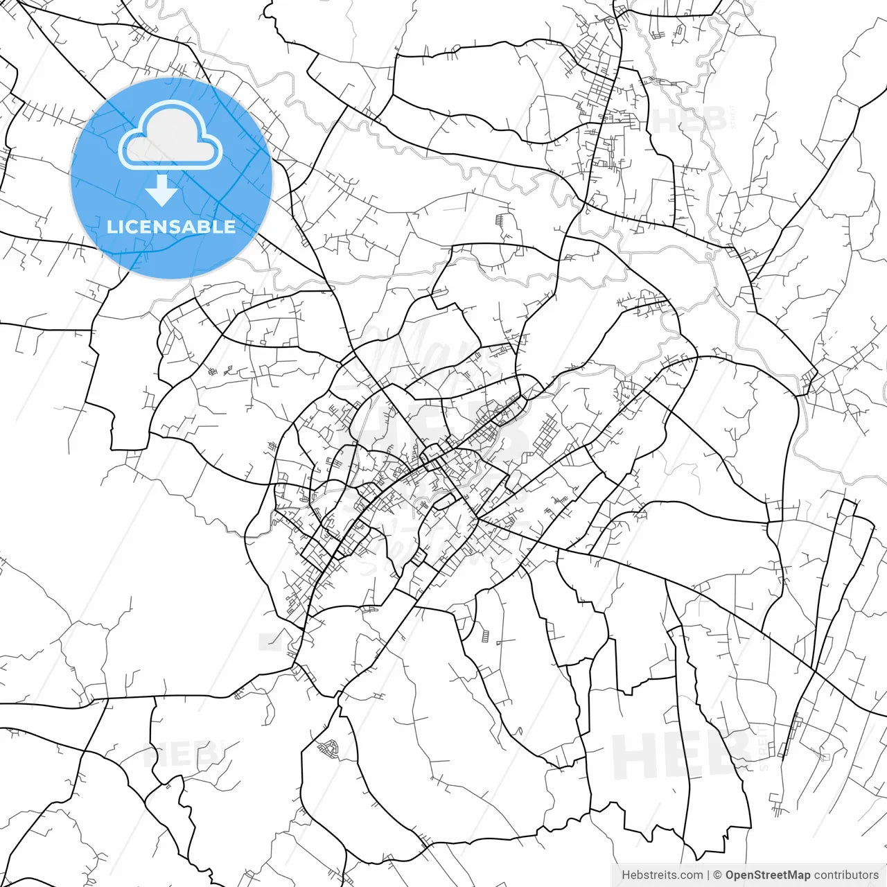 Vector PDF map of Payakumbuh, Indonesia