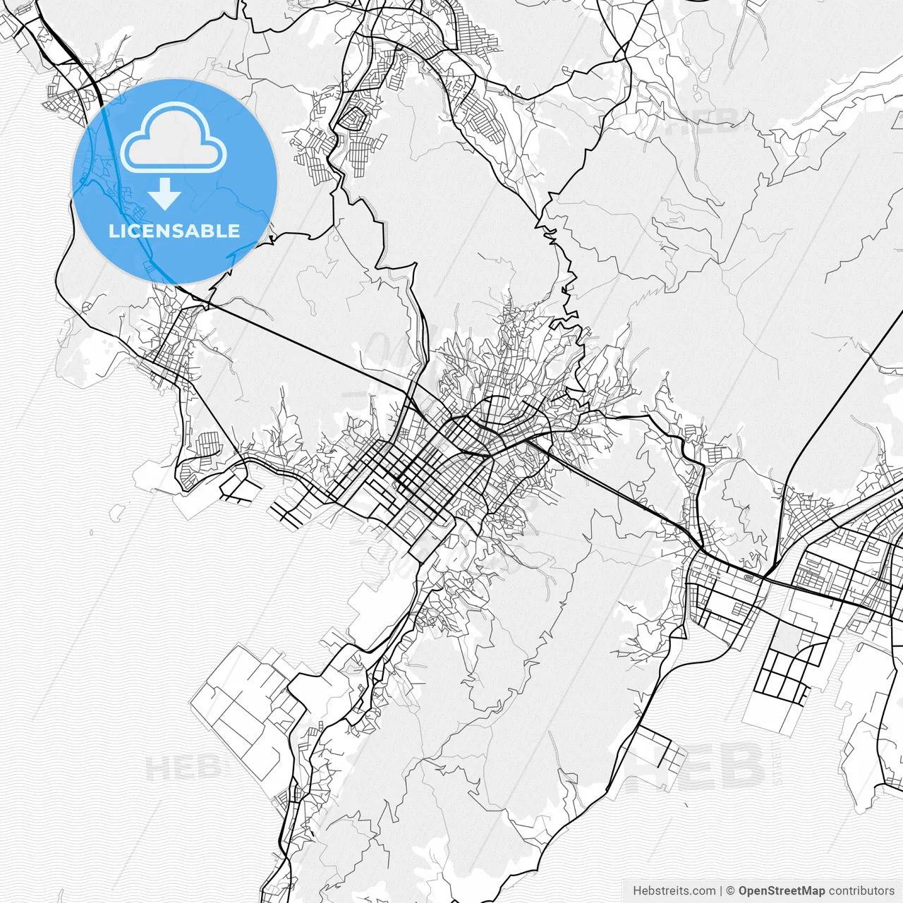 Vector PDF map of Kure, Japan