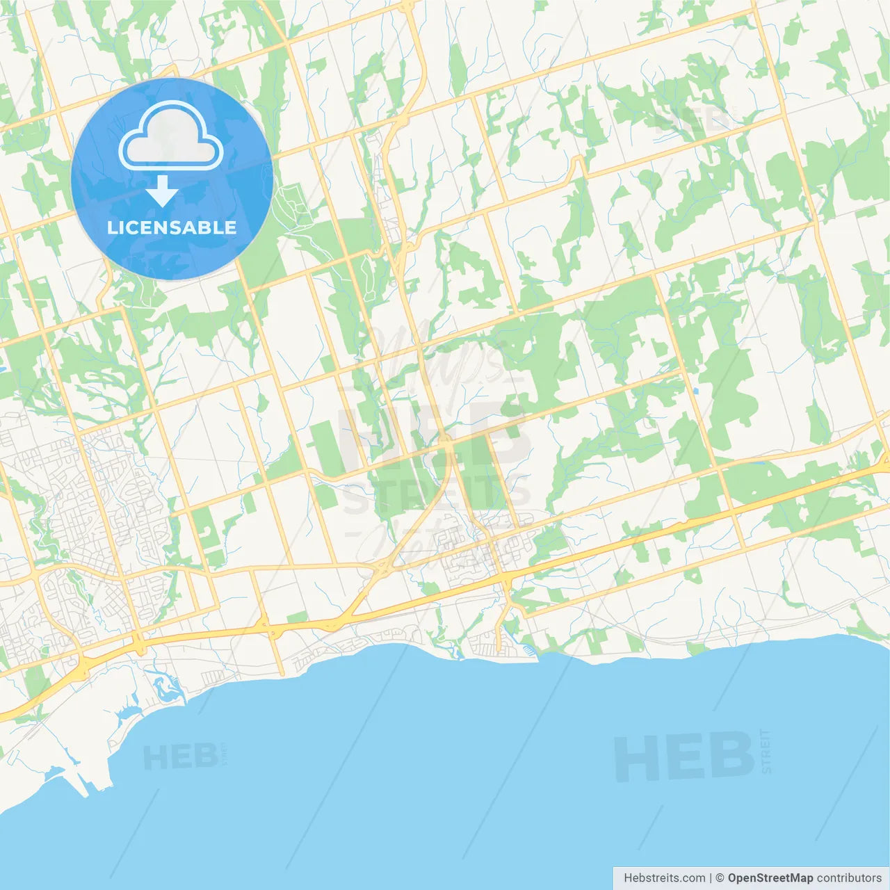 Empty vector map of Clarington, Ontario, Canada