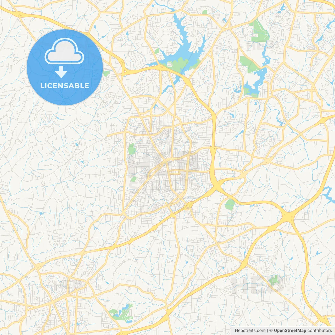 Empty vector map of High Point, North Carolina, USA
