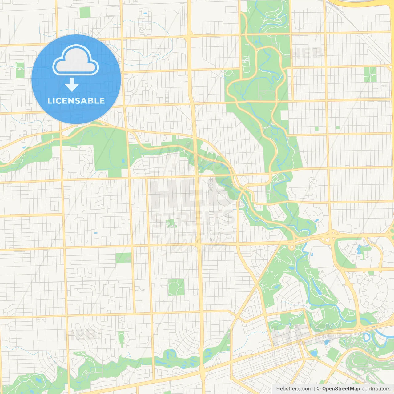 Empty vector map of Dearborn Heights, Michigan, USA