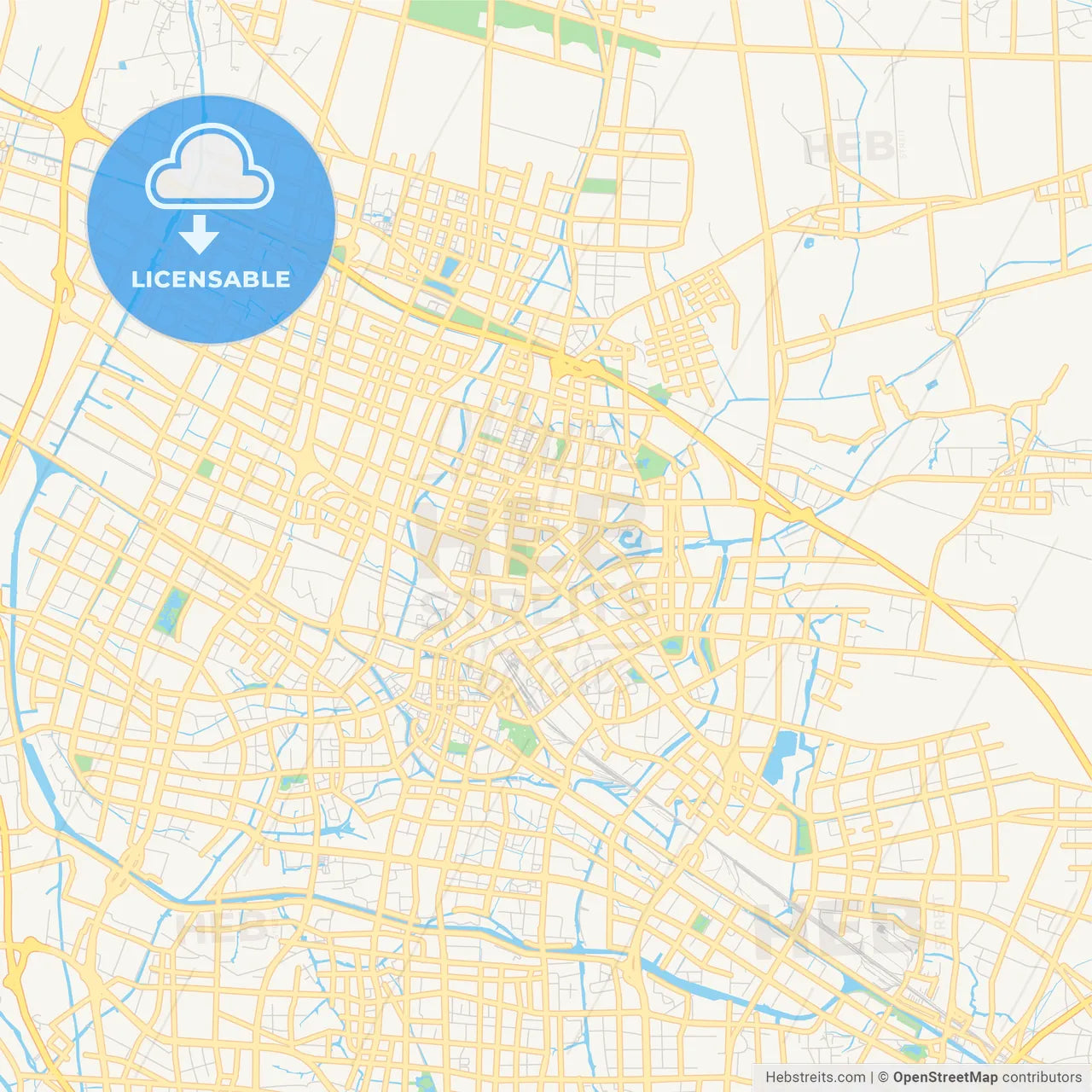 Printable street map of Changzhou, China