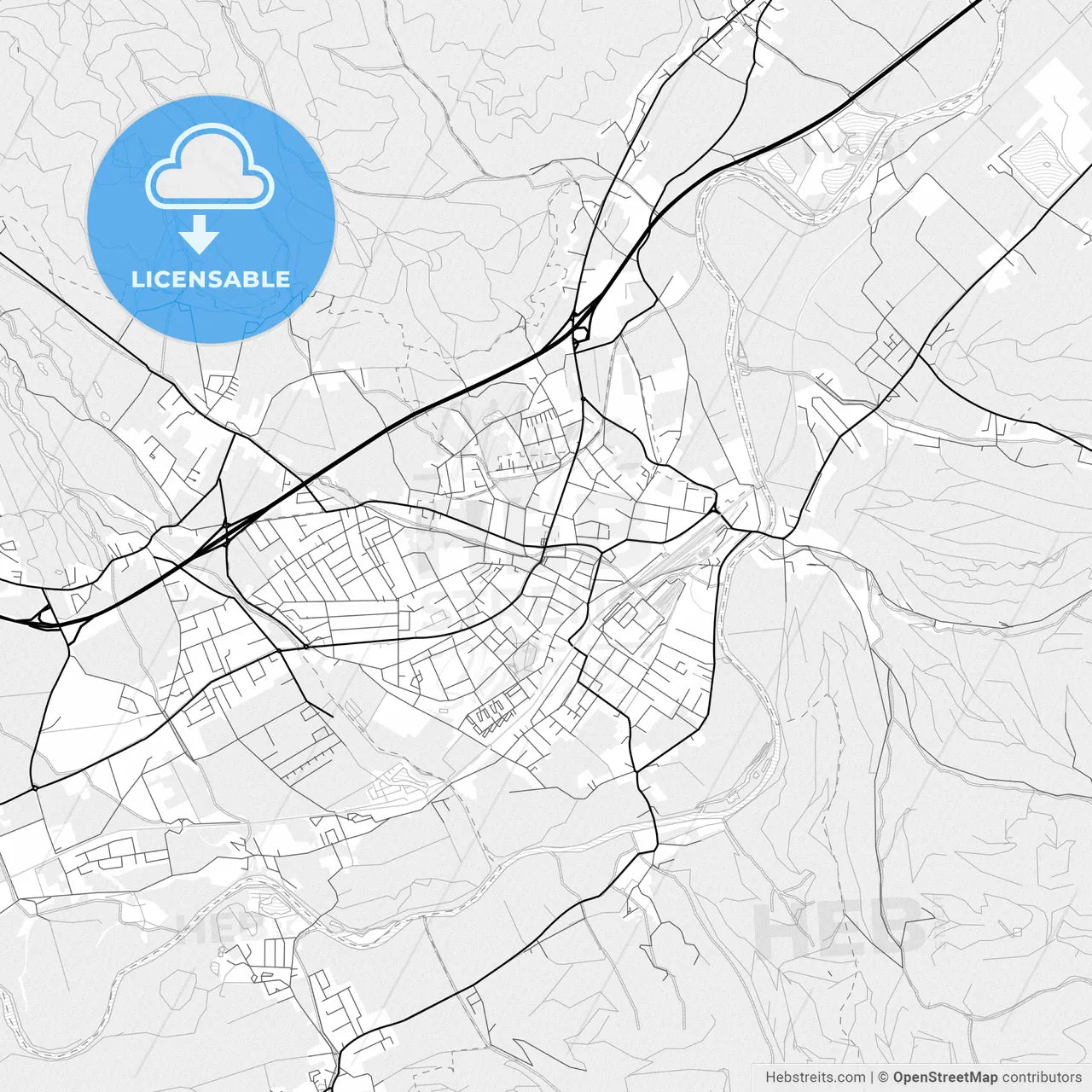 Vector PDF map of Knittelfeld, Austria