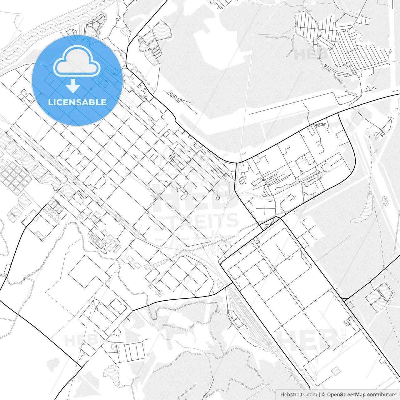 Vector PDF map of Novopolotsk, Belarus