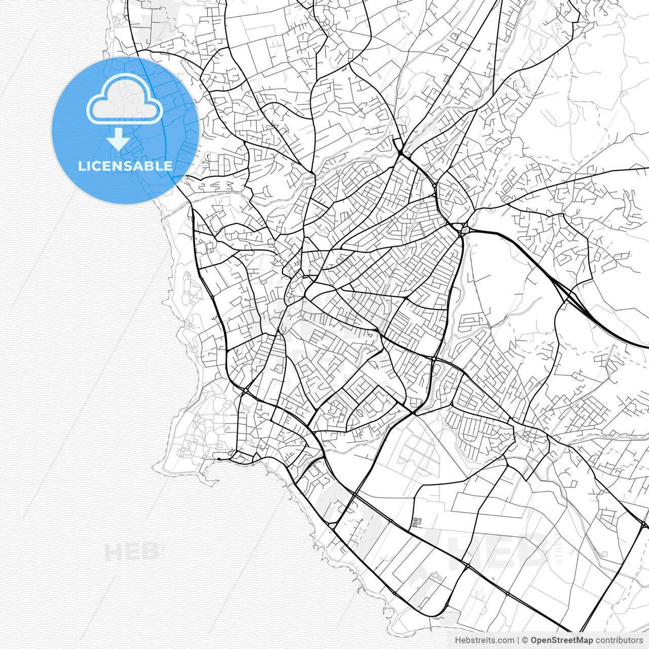 Vector PDF map of Paphos , Cyprus