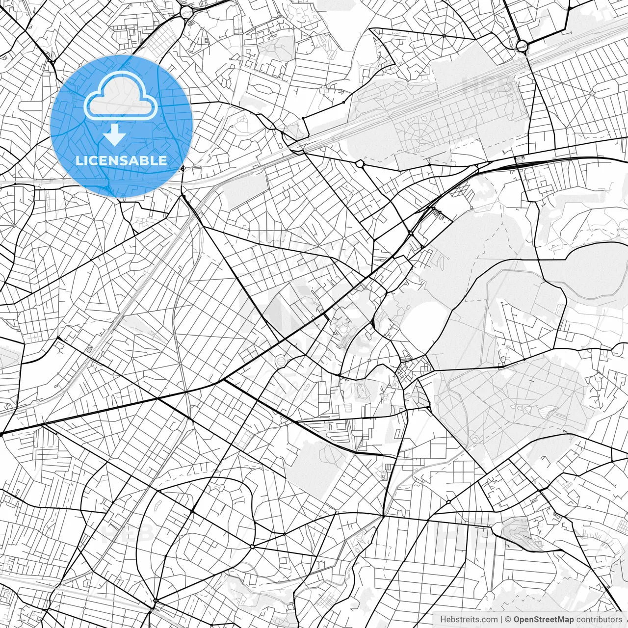 Vector PDF map of Livry-Gargan, France
