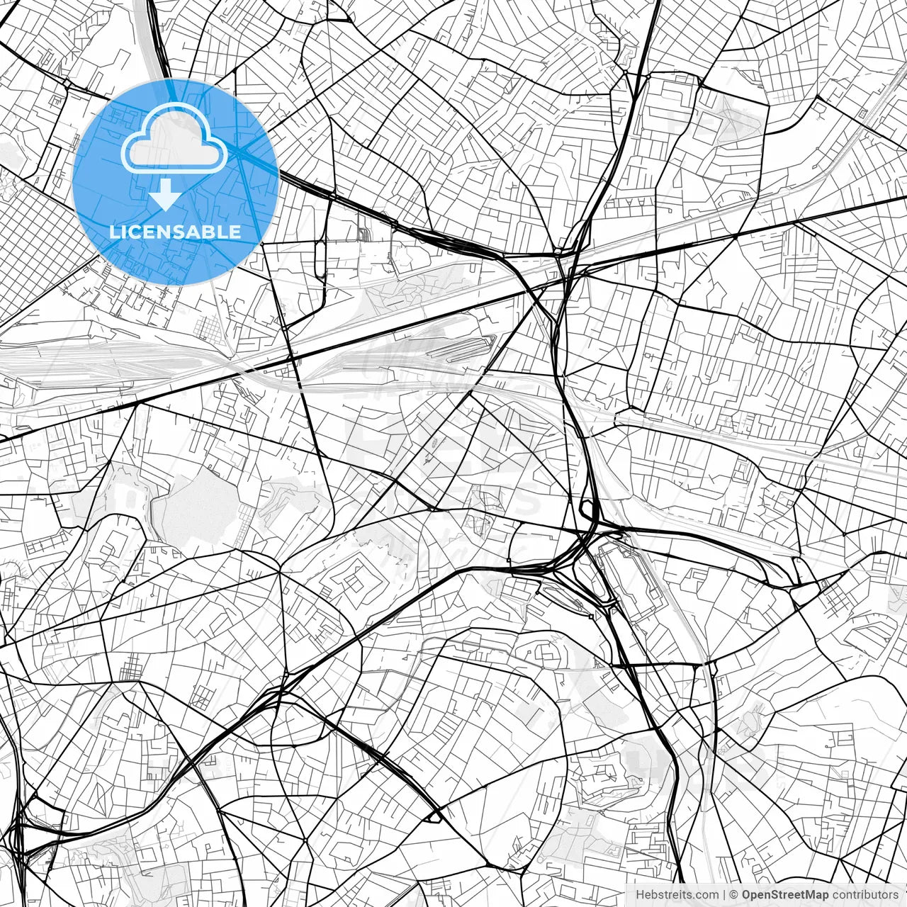 Vector PDF map of Noisy-le-Sec, France