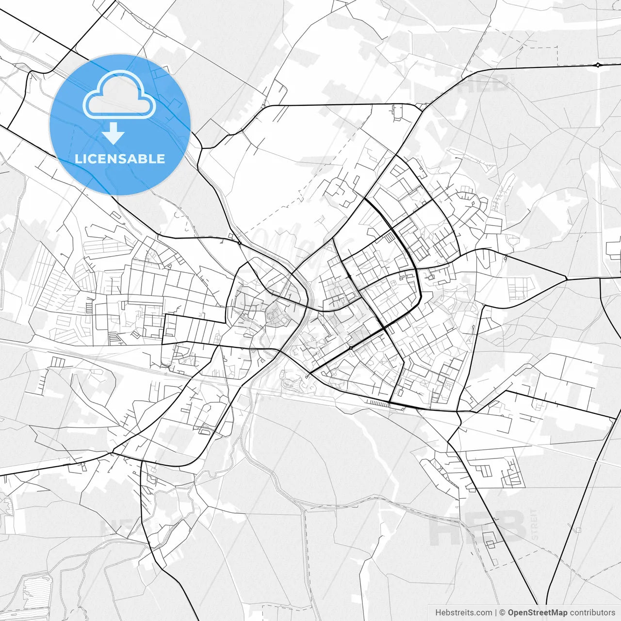 Vector PDF map of Hoyerswerda, Germany