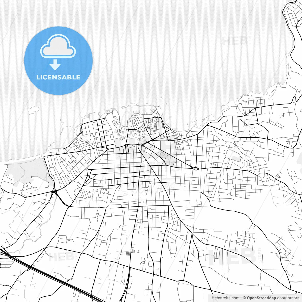 Vector PDF map of Chania, Greece