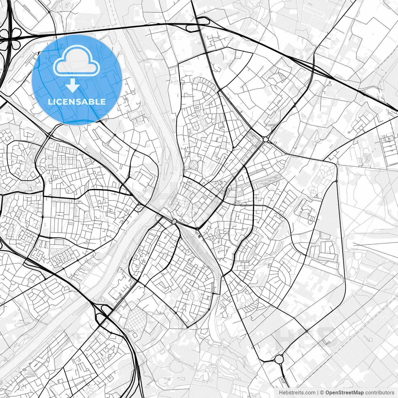 Vector PDF map of Venlo, Netherlands