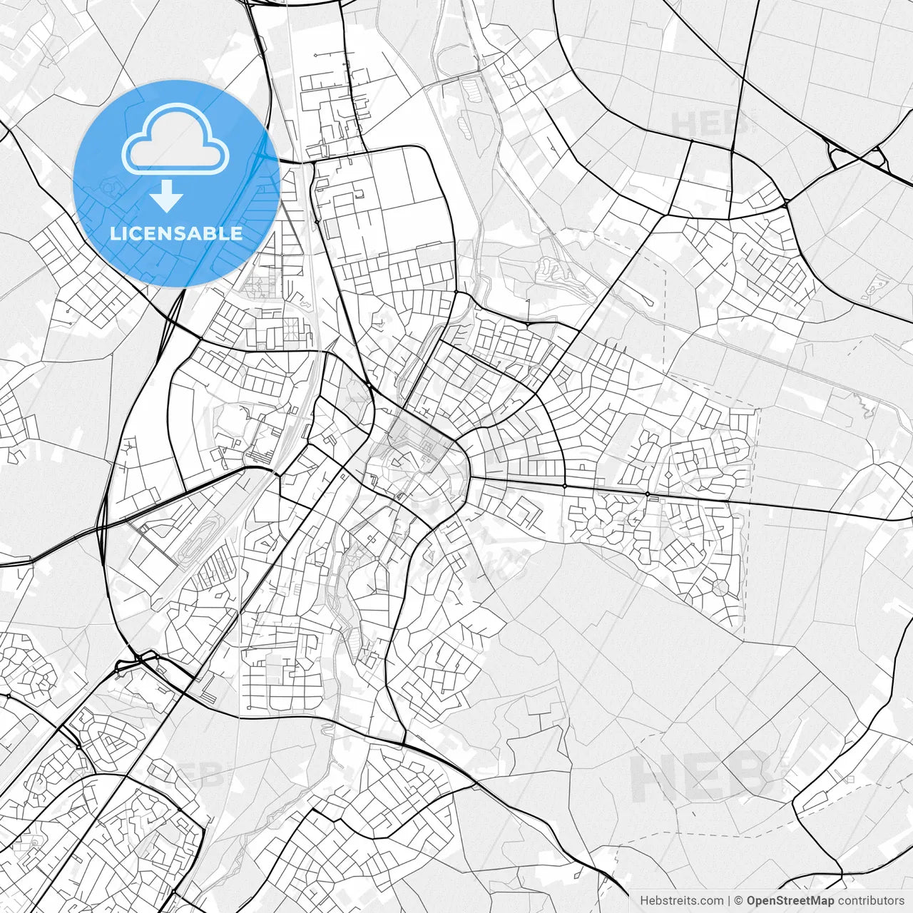 Vector PDF map of Sittard-Geleen, Netherlands