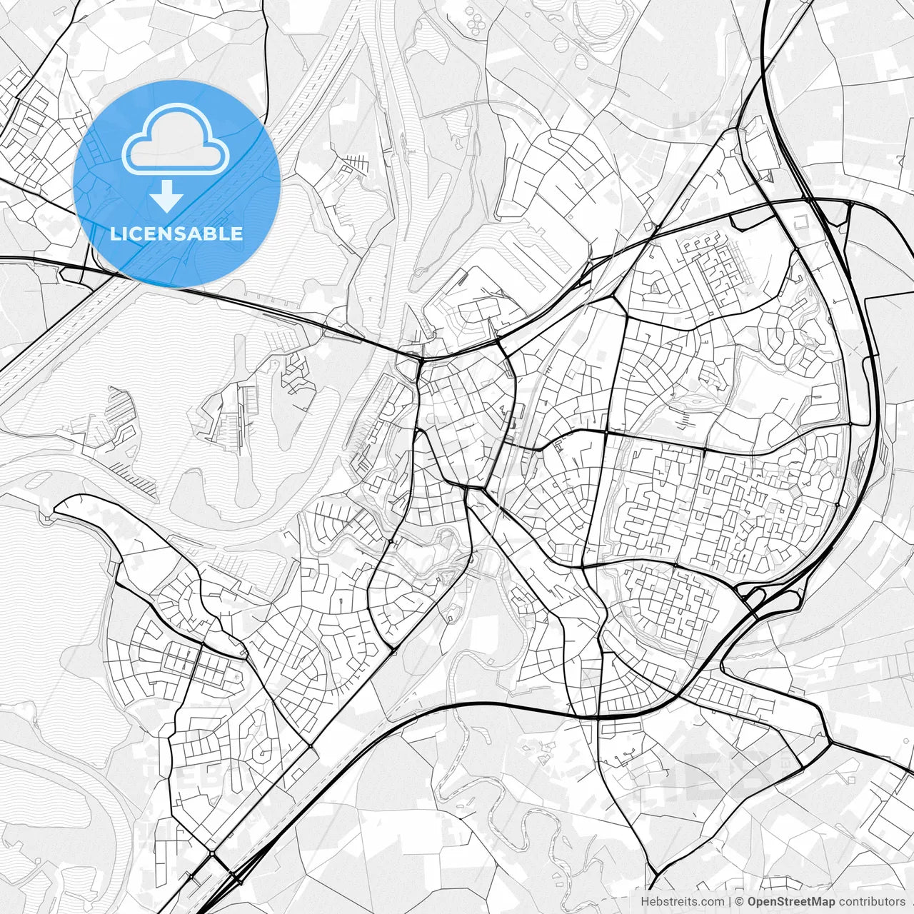 Vector PDF map of Roermond, Netherlands