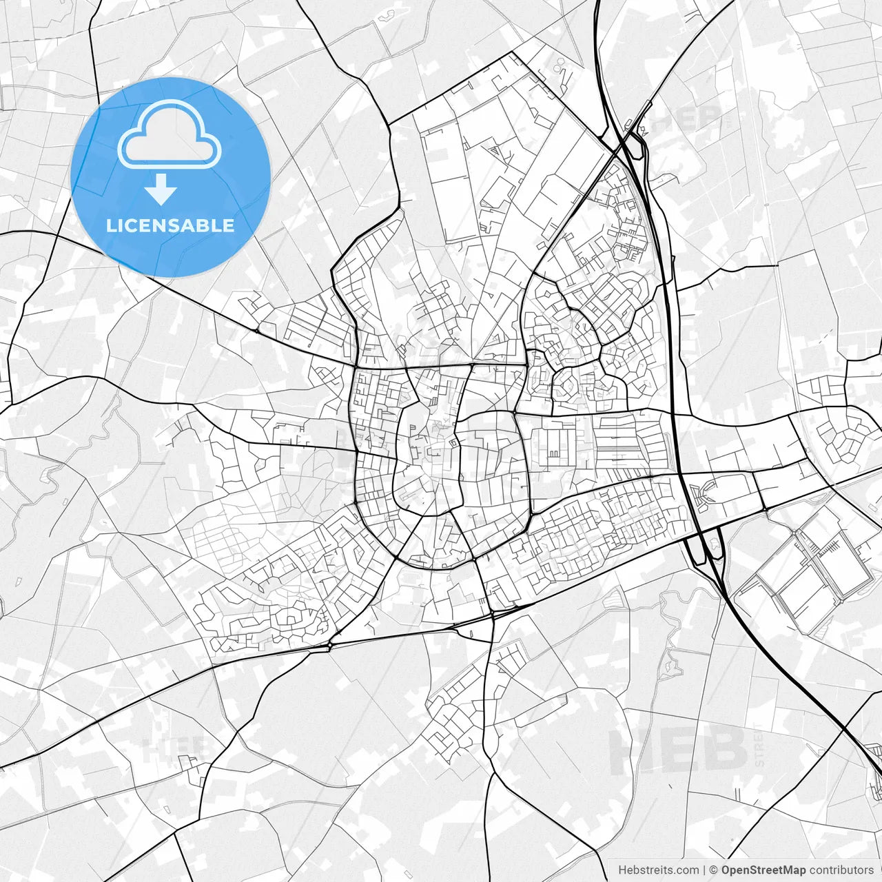 Vector PDF map of Venray, Netherlands