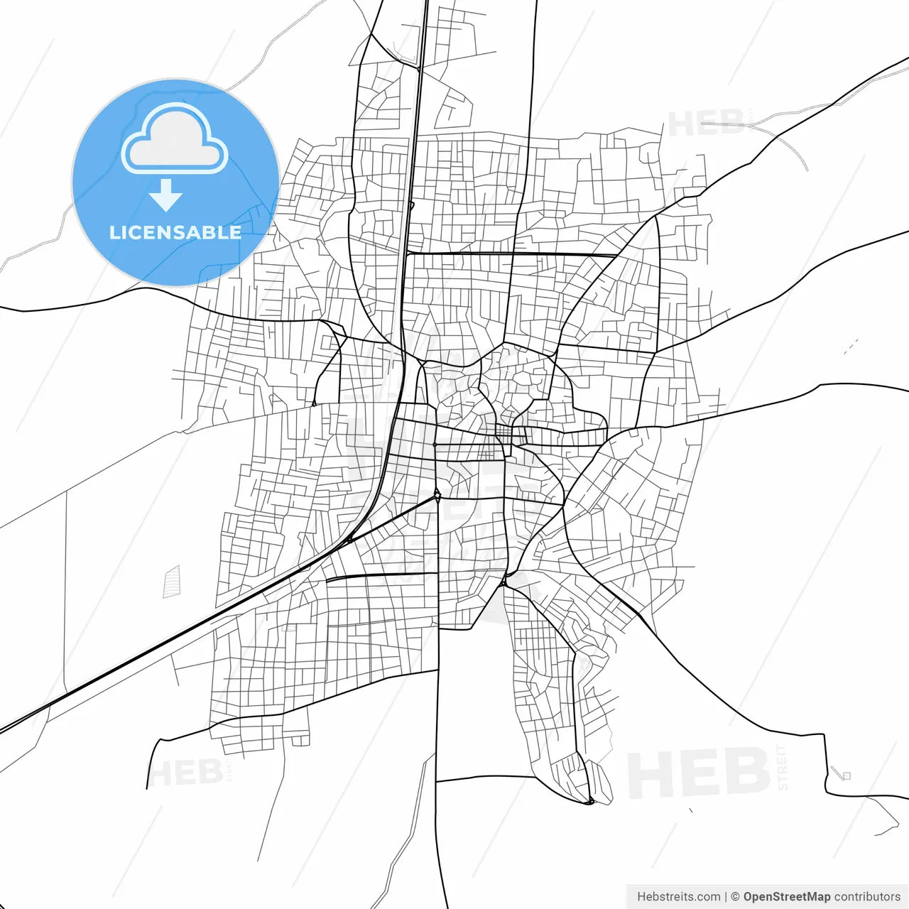 Vector PDF map of Akhisar, Turkey