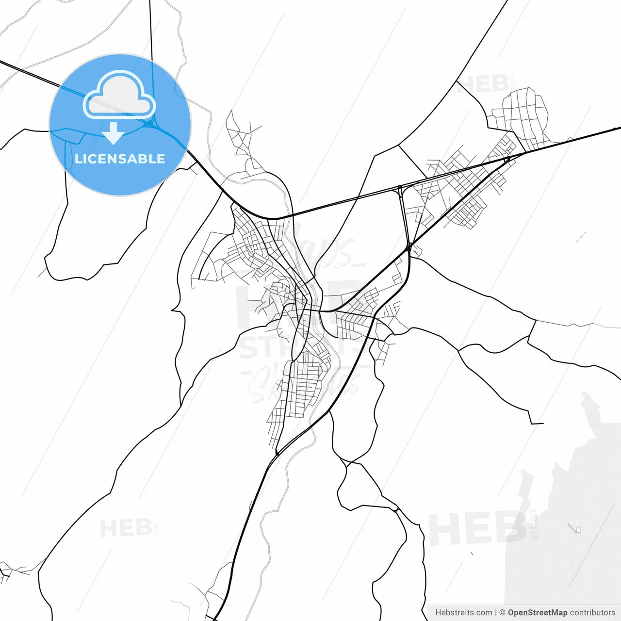 Vector PDF map of Biga, Turkey