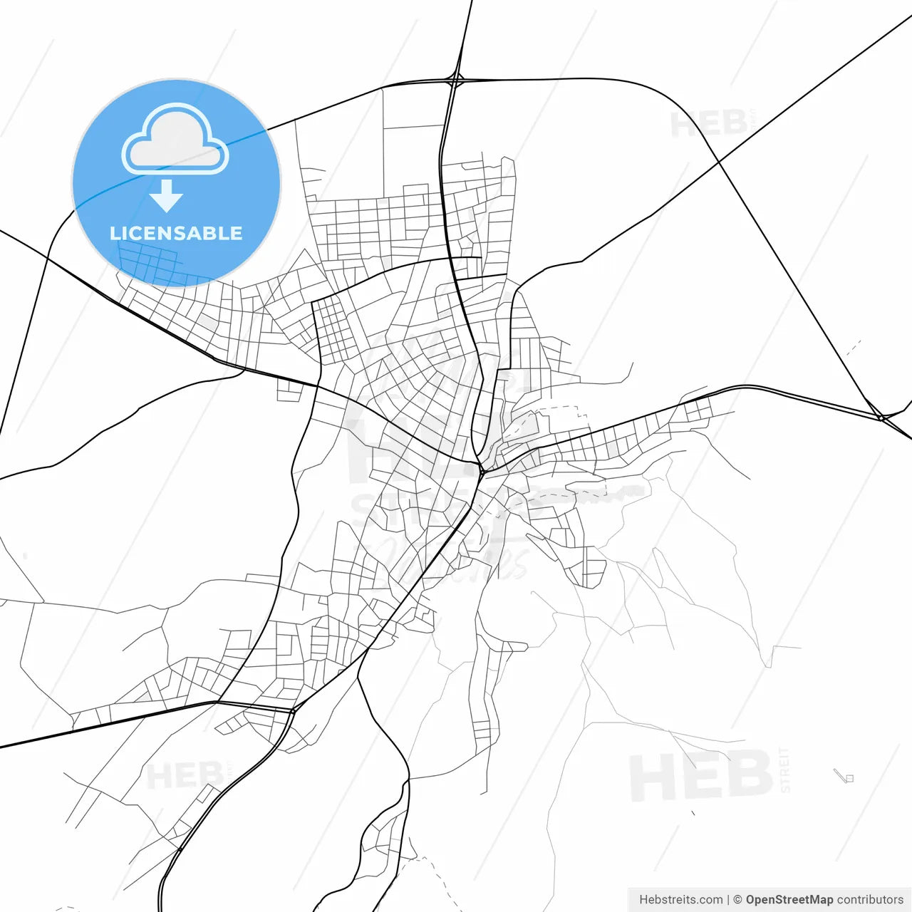Vector PDF map of Develi, Turkey