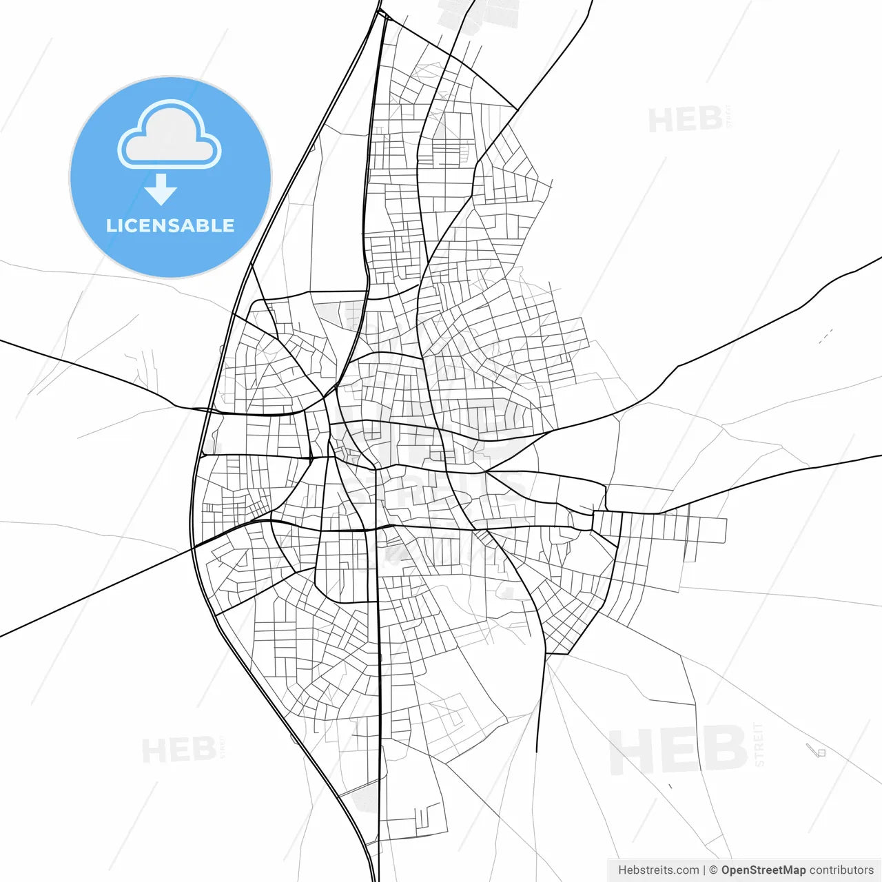 Vector PDF map of Bolvadin, Turkey