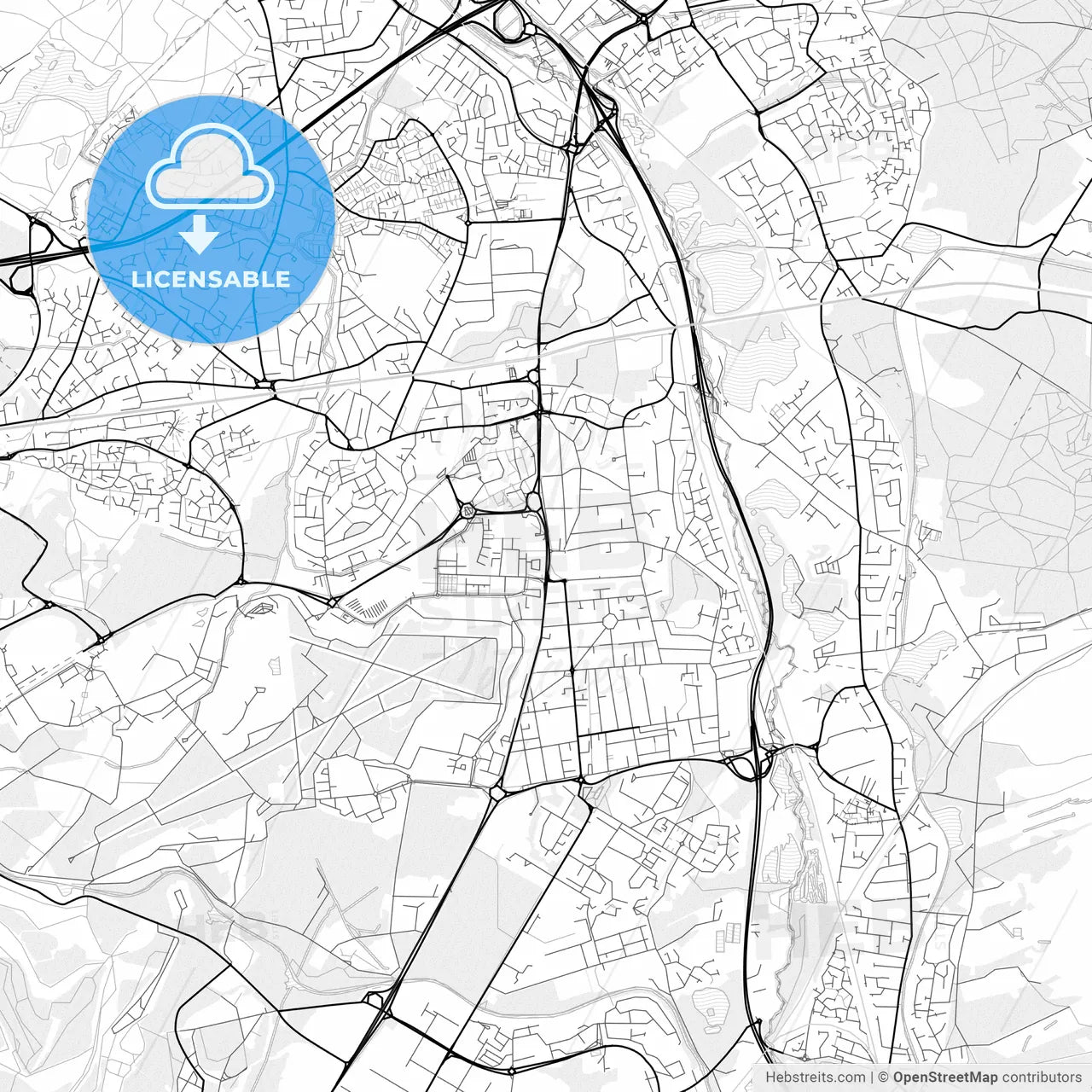 Vector PDF map of Farnborough, England