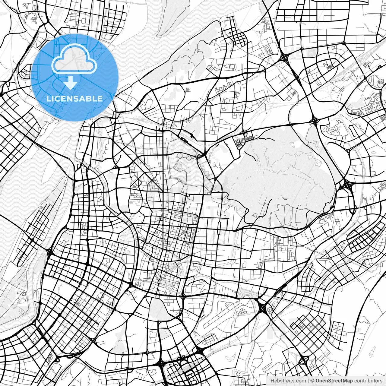 Vector PDF map of Nanjing, China