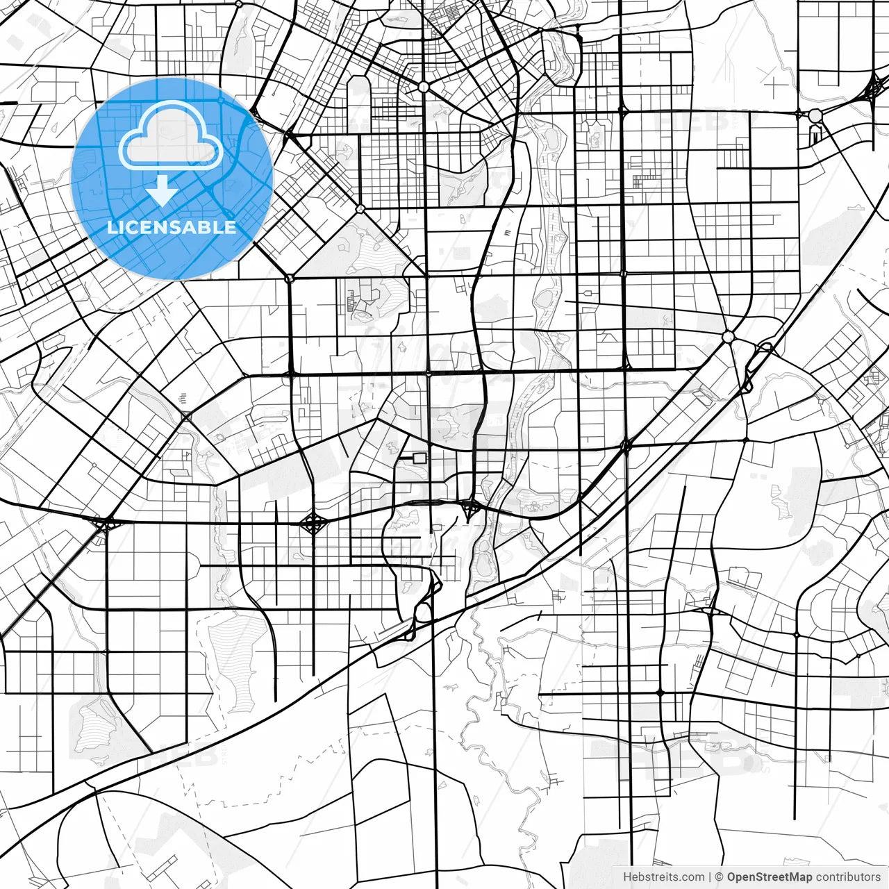 Vector PDF map of Changchun, China