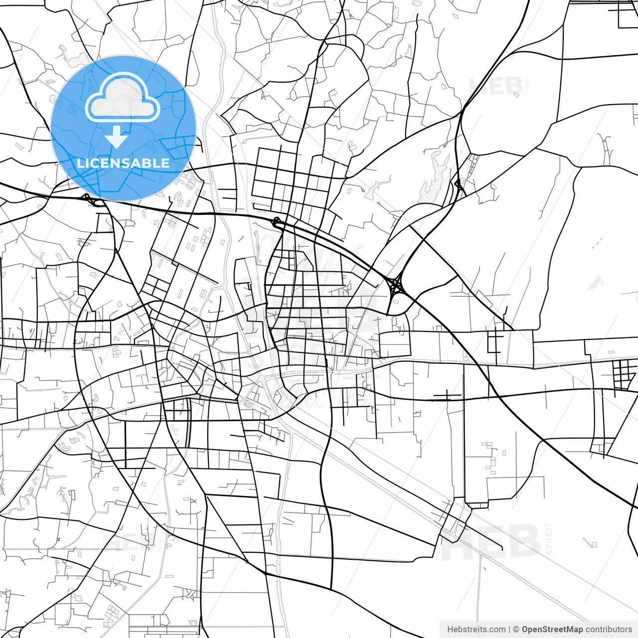 Vector PDF map of Danyang, China