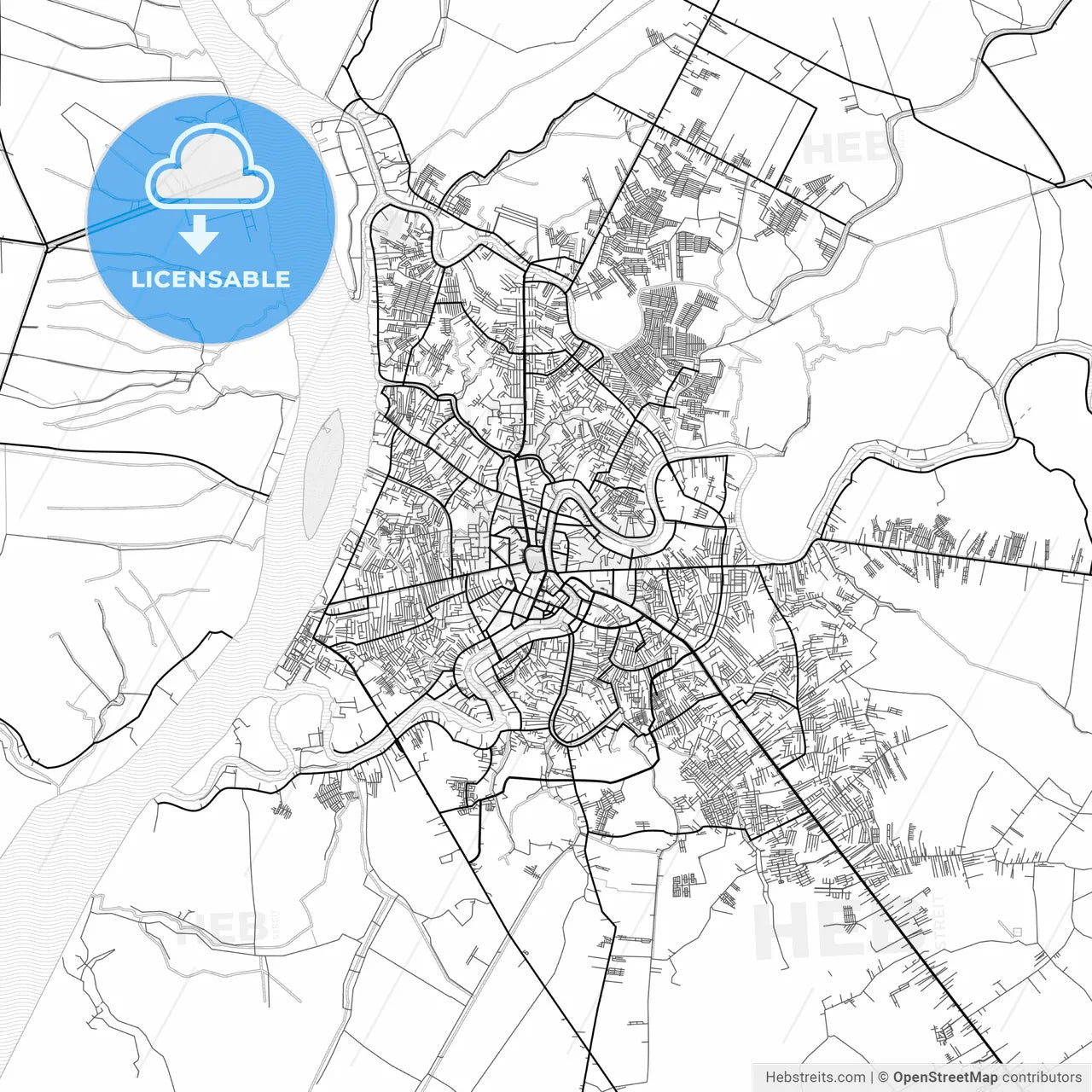Vector PDF map of Banjarmasin, Indonesia