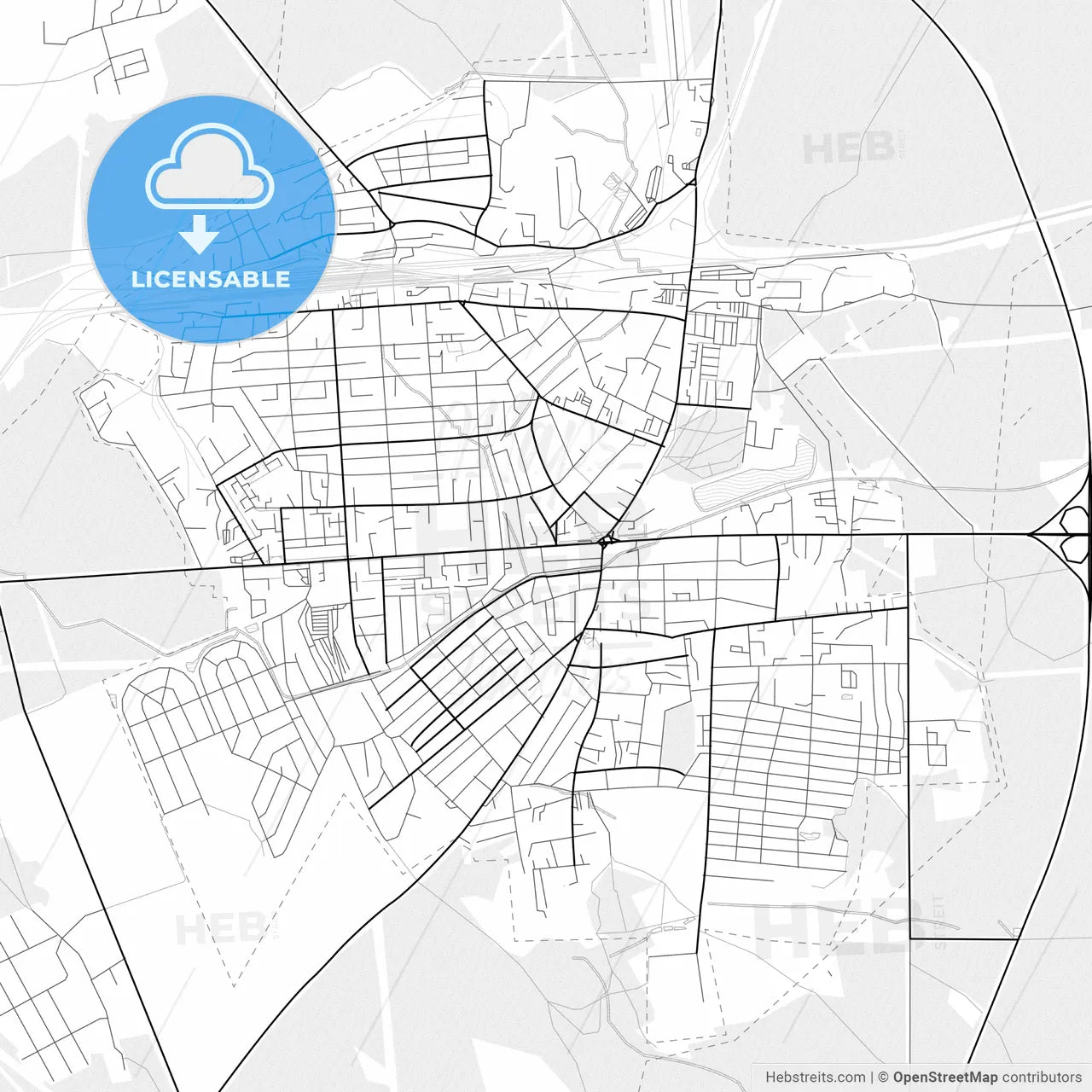 Vector PDF map of Kalinkavichy, Belarus