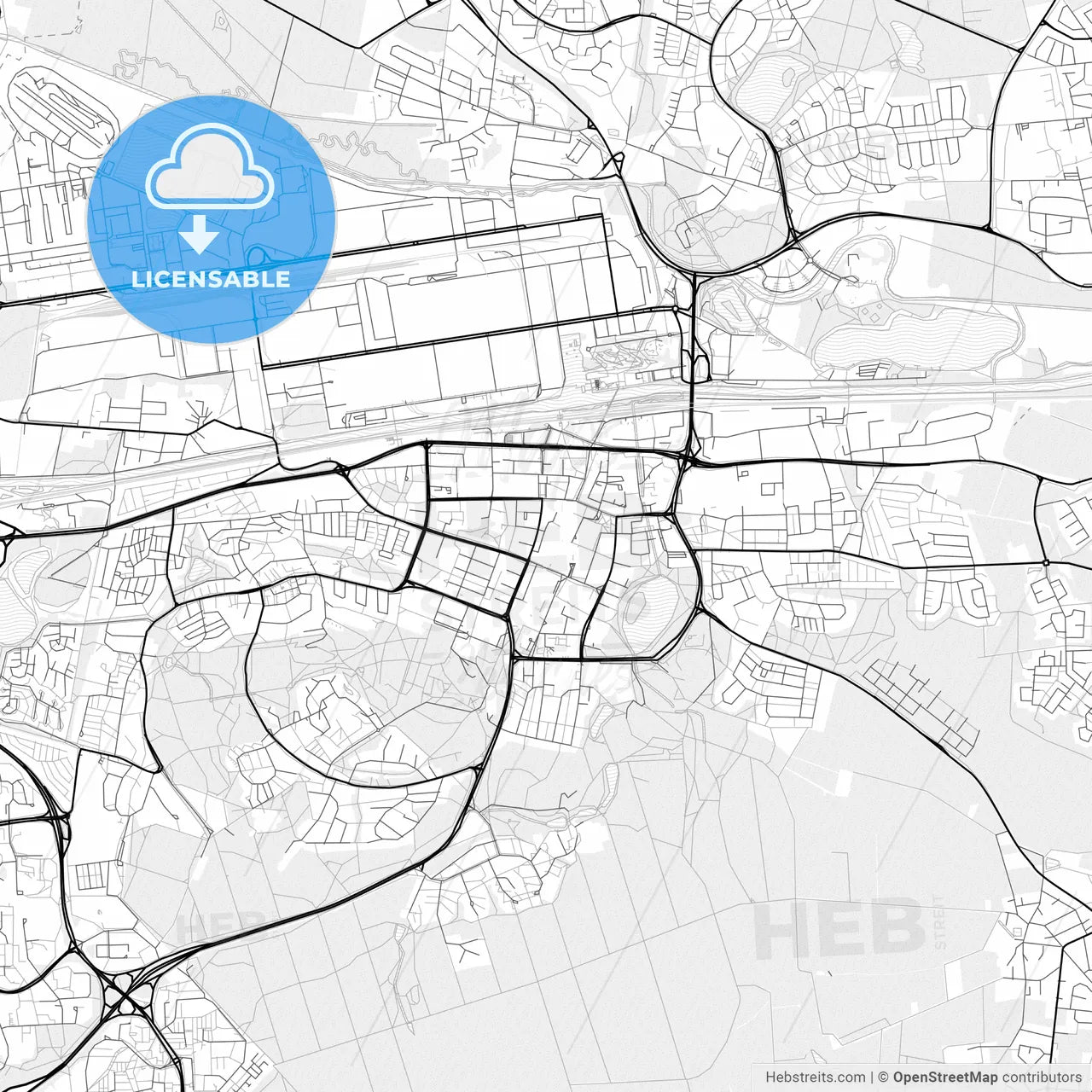 Vector PDF map of Wolfsburg, Germany