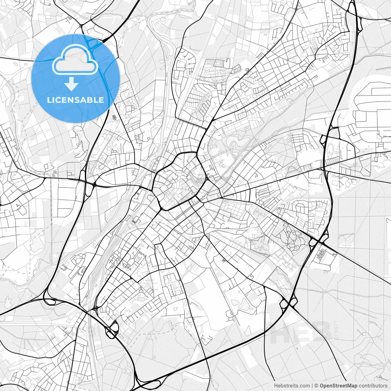 Vector PDF map of Gießen, Germany