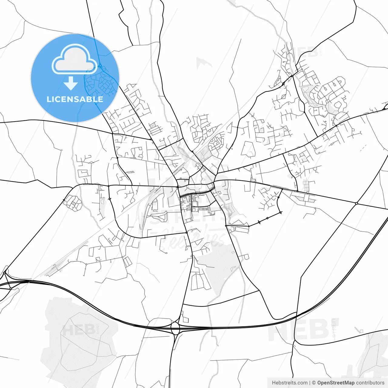 Vector PDF map of Port Laoise, Ireland