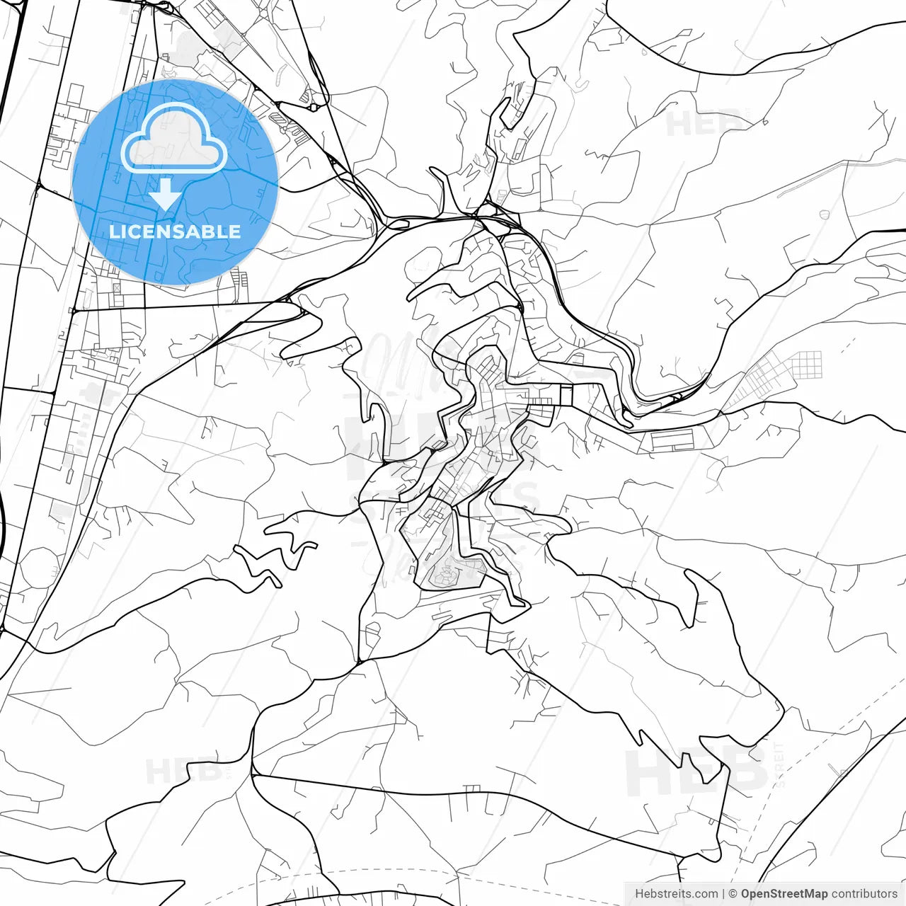 Vector PDF map of Chieti, Italy