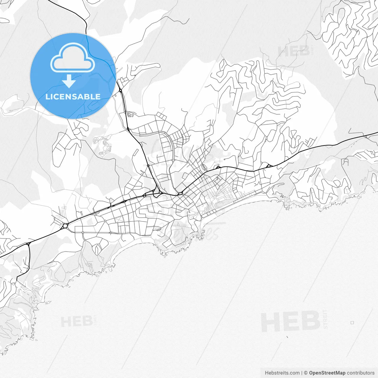 Vector PDF map of Lloret de Mar, Spain