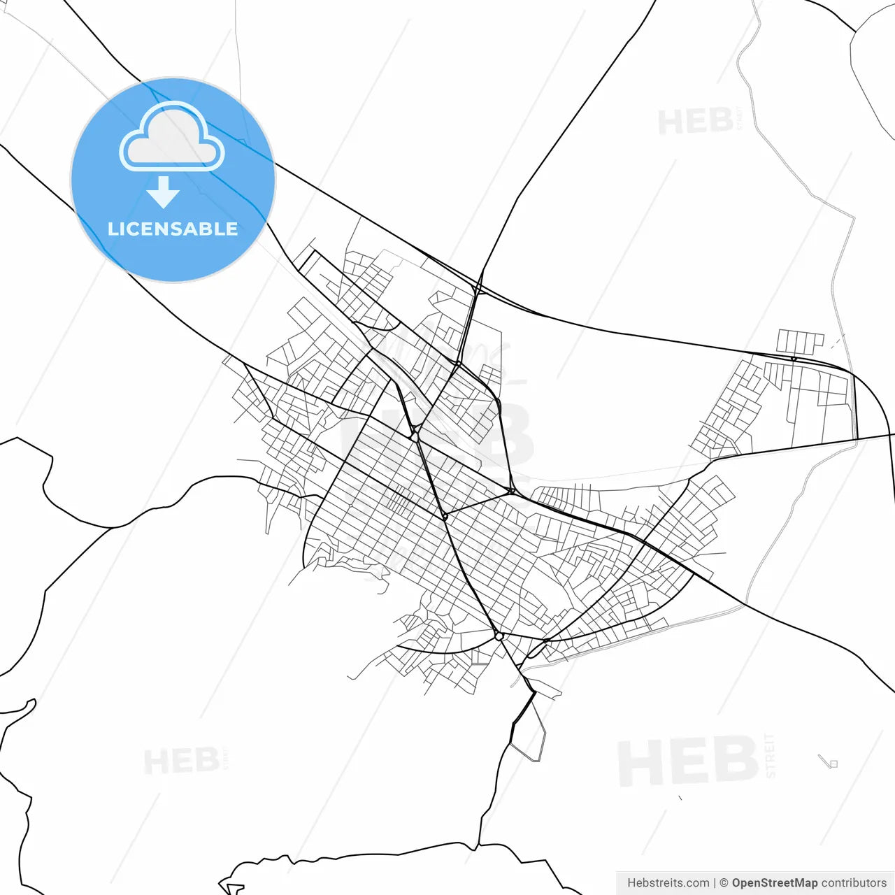 Vector PDF map of Alaşehir, Turkey