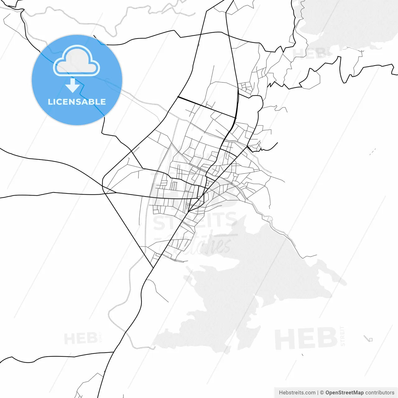 Vector PDF map of Düziçi, Turkey